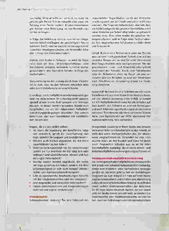 Vorschauseite 2: Versicherungen für Yogalehrende