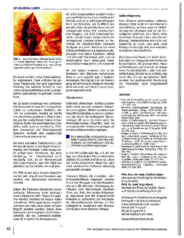 Vorschauseite 3: Schmerztherapie in der Wirbelsäulenchirurgie