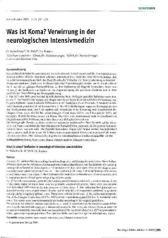 Vorschauseite 1: Was ist Koma? Verwirrung in der neurologischen Intensivmedizin