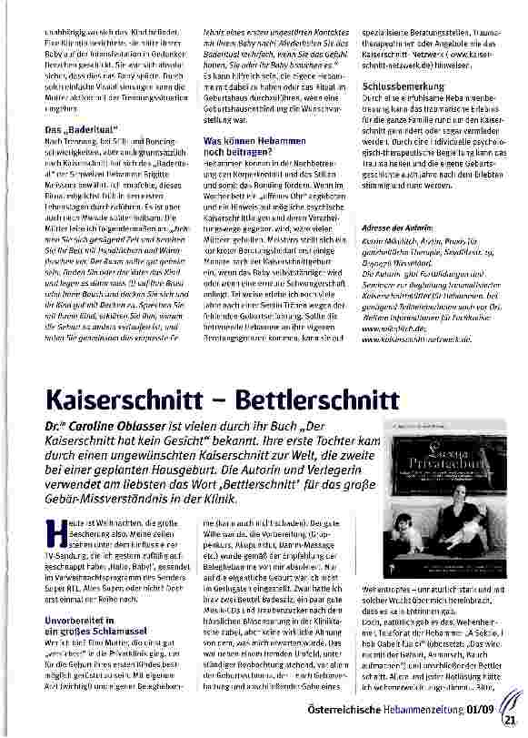 Vorschauseite 1: Kaiserschnitt - Bettlerschnitt