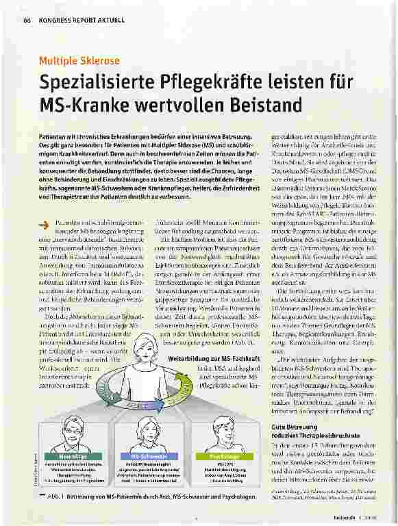 Vorschauseite 1: Spezialisierte Pflegekräfte leisten für MS-Kranke wertvollen Beistand
