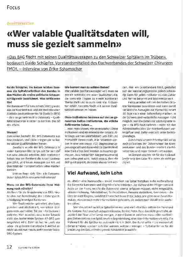 Vorschauseite 1: Wer valable Qualitätsdaten will, muss sie gezielt sammeln