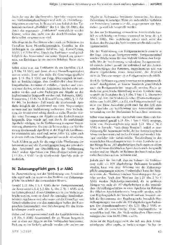 Vorschauseite 6: Gemeinsame Verblisterung von Arzneimitteln durch mehrere Apotheken in apothekenexternen Räumlichkeiten