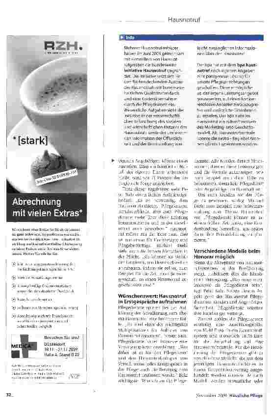 Vorschauseite 2: Sicherheit für Kunden und Pflegedienst