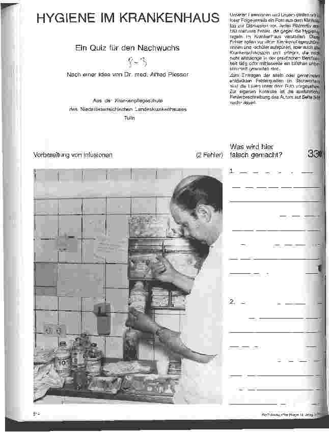 Vorschauseite 1: Hygiene im Krankenhaus Ein Quiz für den Nachwuchs
