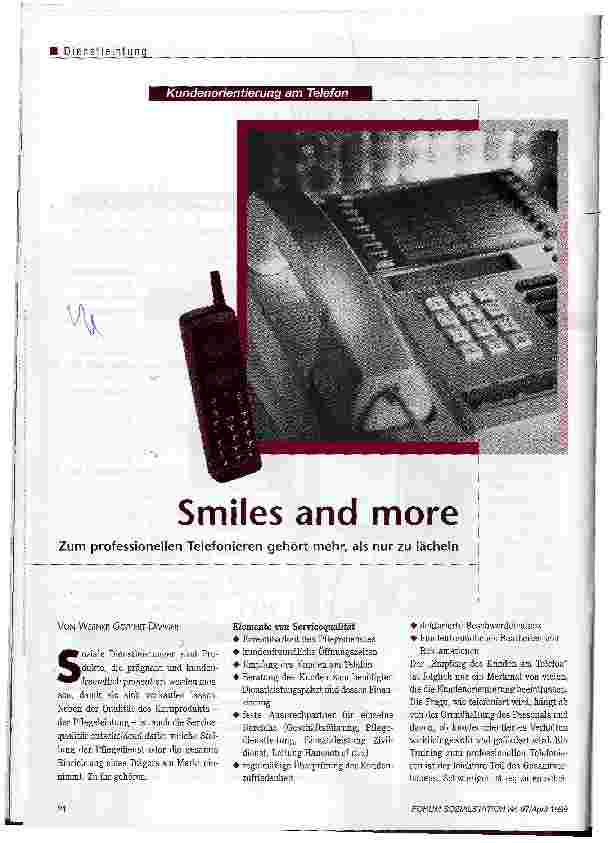 Vorschauseite 1: Kundenorientierung am Telefon Smiles and more