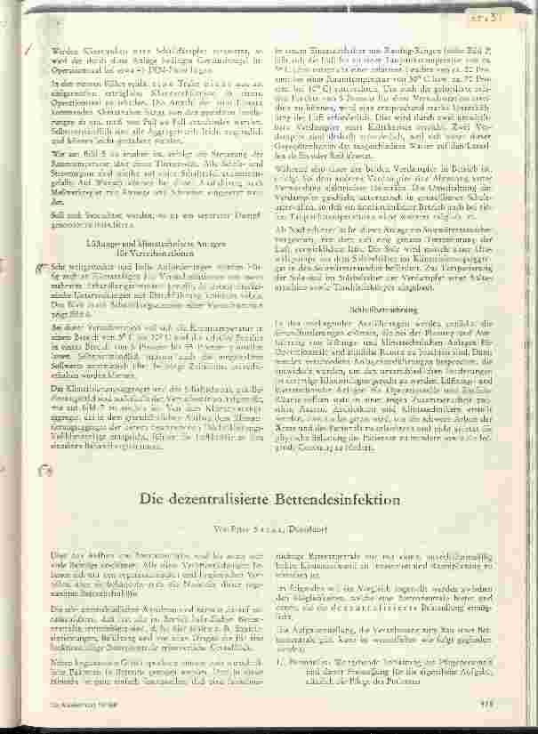 Vorschauseite 1: Die dezentrale Bettendesinfektion
