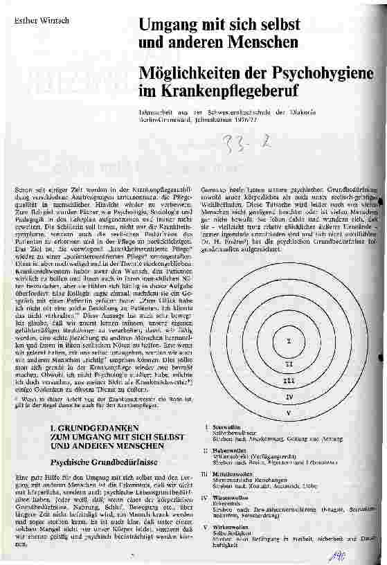 Vorschauseite 1: Umgang mit sich selbst und anderen Menschen Möglichkeiten der Psychohygiene im Krankenhaus