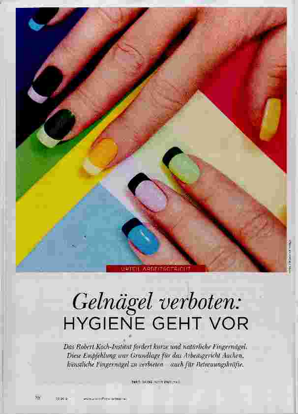 Vorschauseite 1: Gelnägel verboten: HYGIENE GEHT VOR