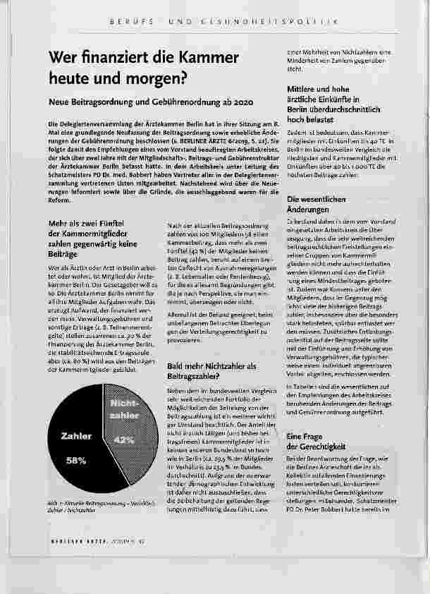 Vorschauseite 1: Wer finanziert die Kammer heute und morgen?