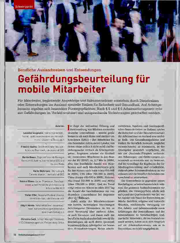 Vorschauseite 1: Gefährdungsbeurteilung für mobile Mitarbeiter