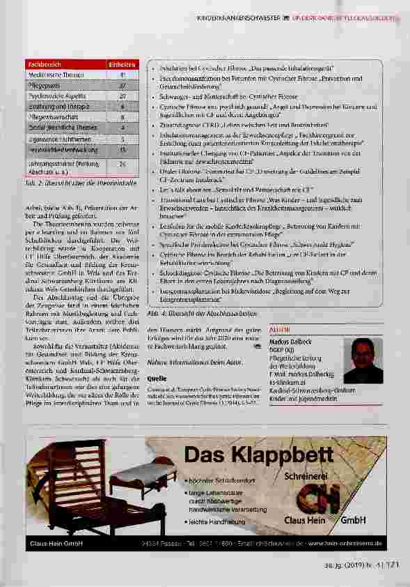 Vorschauseite 3: Erste Fach-Weiterbildung „Pflege bei Cystischer Fibrose nach dem GuK-WV, BGBI.II Nr. 453/2006