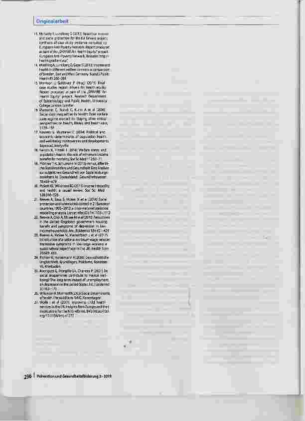 Vorschauseite 6: Sozialschutz und Gesundheit Zusammenhänge zwischen Sozialschutzmaßnahmen und Verteilung der Gesundheit in der Bevölkerung