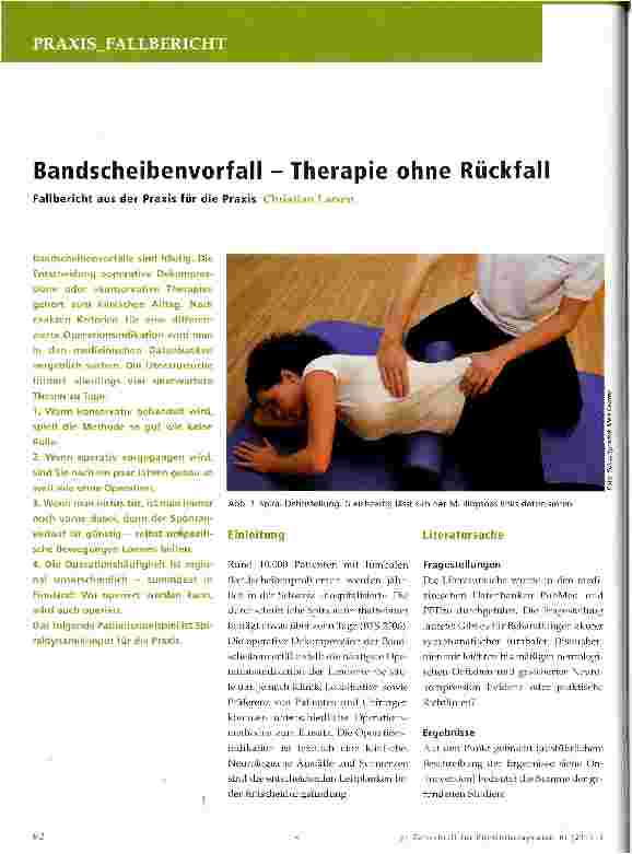Vorschauseite 1: Bandscheibenvorfall -Therapie ohne Rückfall