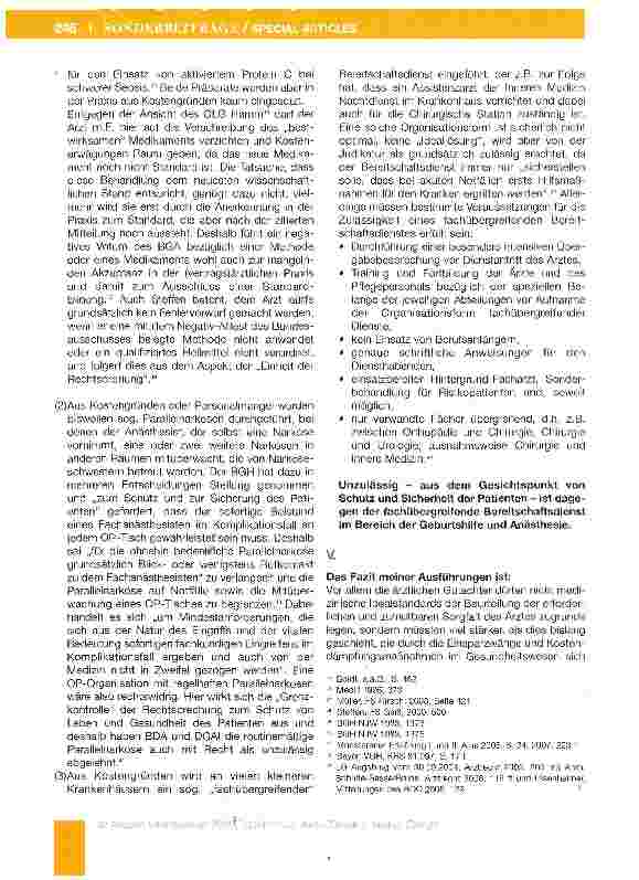 Vorschauseite 5: Zur Diskrepanz zwischen dem optimalen medizinischen Standard, dem ökonomisch Möglichen und dem rechtlich Geforderten - der Anästhesiologe im Widerstreit gegensätzlicher Pflichten