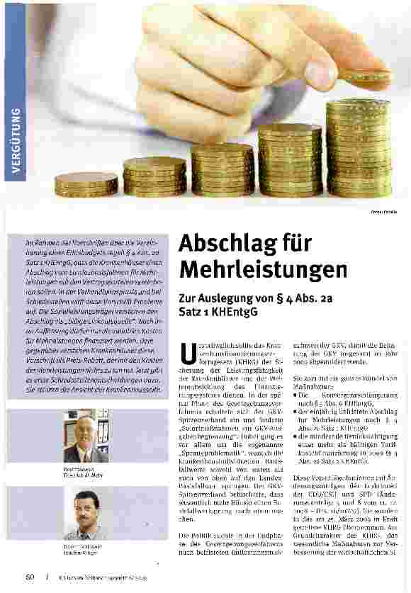 Vorschauseite 1: Abschlag für Mehrleistungen