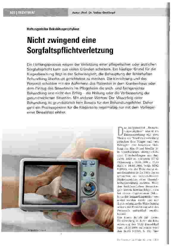 Vorschauseite 1: Nicht zwingend eine Sorgfaltspflichtverletzung