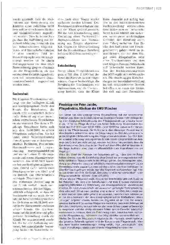 Vorschauseite 2: Nicht zwingend eine Sorgfaltspflichtverletzung
