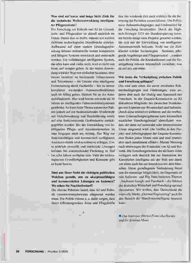 Vorschauseite 3: Feinfühlige Roboterassistenten für ein selbstbestimmtes Alter