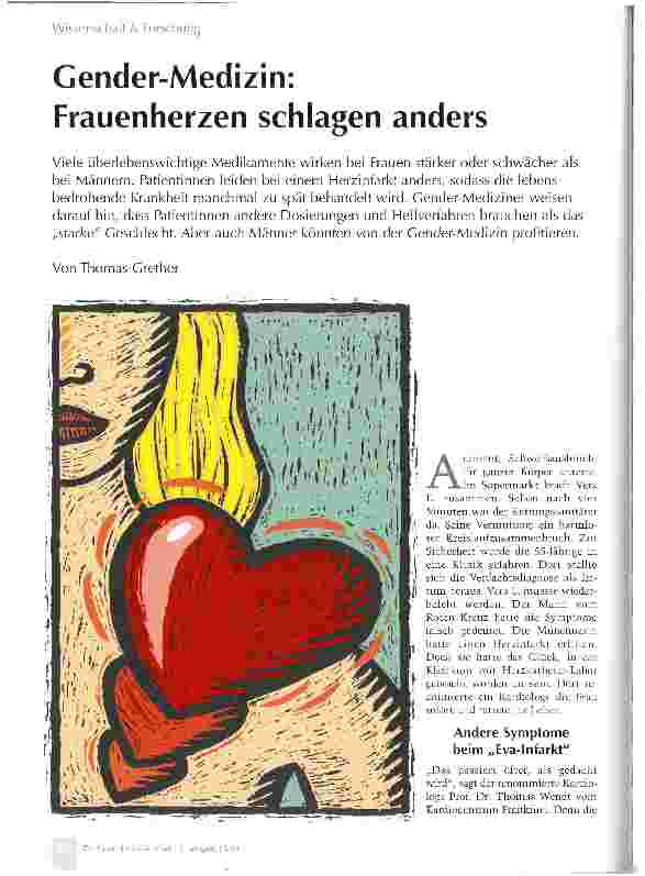 Vorschauseite 1: Gender-Medizin: Frauenherzen schlagen anders