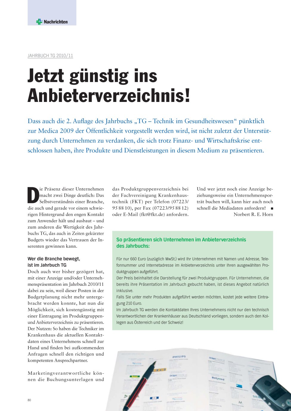 Vorschauseite 1: Jetzt günstig ins Anbieterverzeichnis!