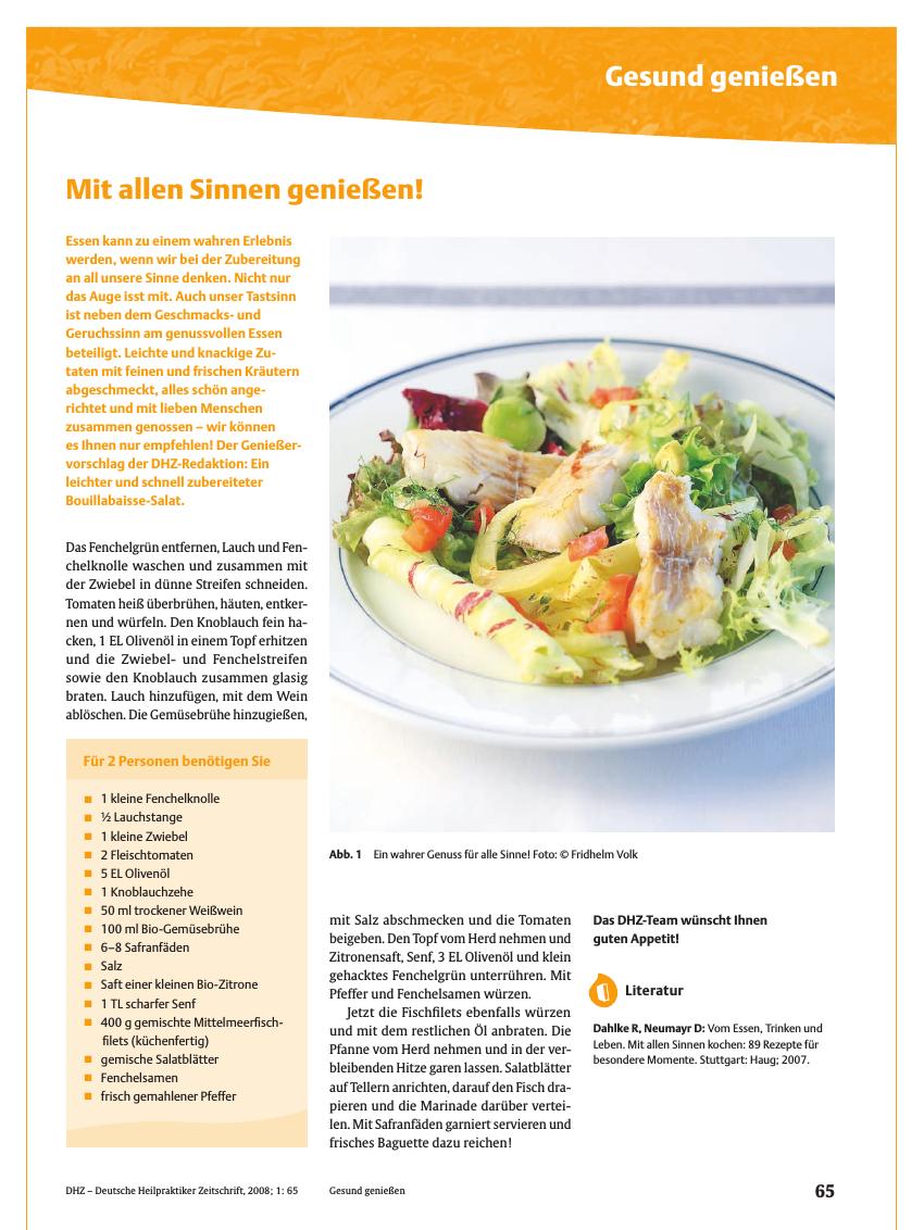 Vorschauseite 1: Mit allen Sinnen genießen!