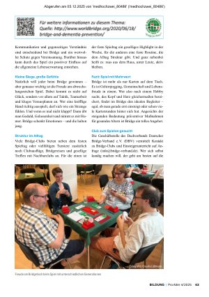 Vorschauseite 2: Bridge – das smarte Spiel, das jung hält