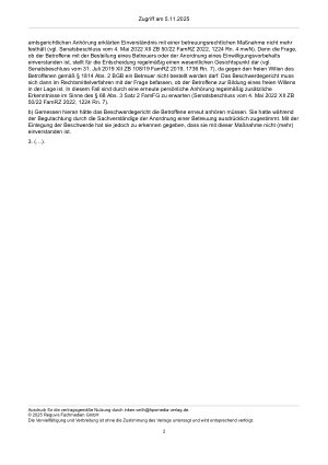 Vorschauseite 2: Zur Anhörung – § 68 Abs. 3 Satz 2 FamFG