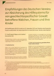 Vorschauseite 1: Empfehlungen des Deutschen Vereins zur Absicherung des Hilfesystems für von geschlechtsspezifischer Gewalt betroffene Mädchen, Frauen und ihre Kinder.
