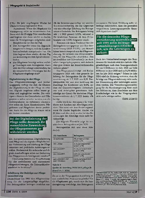 Vorschauseite 4: Langzeitpflegereform 2023/2024 in Deutschland