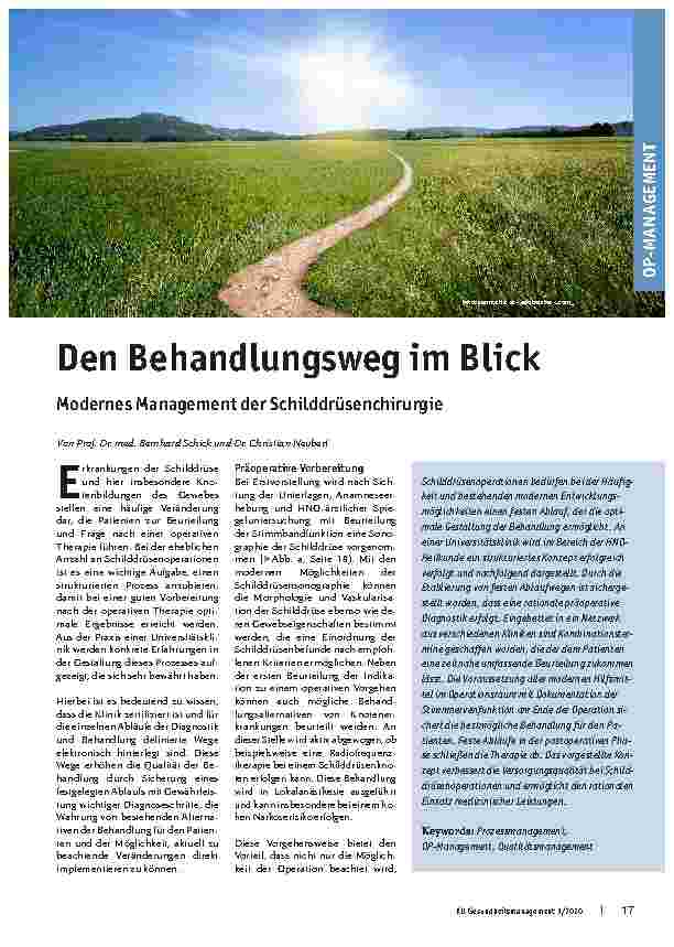 Vorschauseite 1: Den Behandlungsweg im Blick: Modernes Management der Schilddrüsenchirurgie