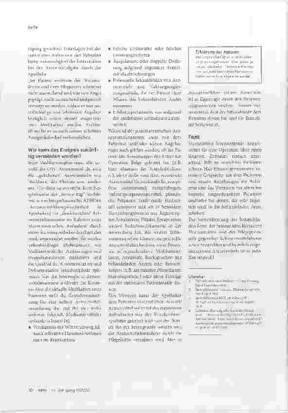 Vorschauseite 2: Eine unvollständige Arzneimittelanamnese lässt Patienten und Arzt schwitzen.
