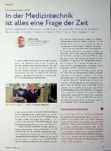 Vorschauseite 1: In der Medizintechnik ist alles eine Frage der Zeit.
