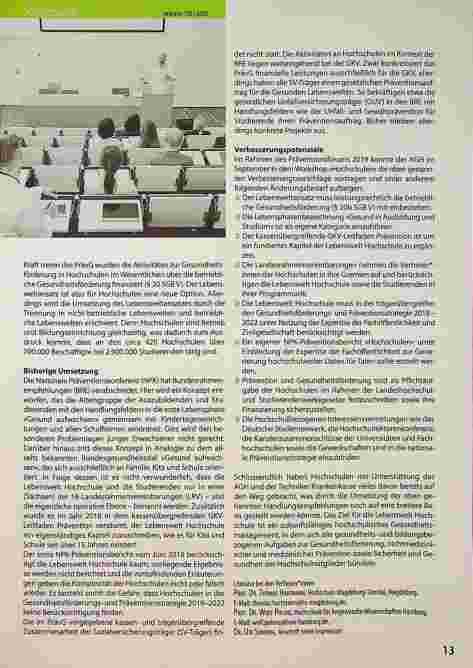Vorschauseite 2: Gesundheitsförderung und Prävention an Hochschulen im komplexen Feld der Bildung