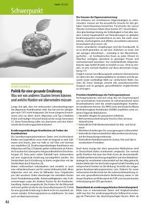 Vorschauseite 1: Politik für eine gesunde Ernährung Was wir von anderen Staaten lernen können und welche Hürden wir überwinden müssen