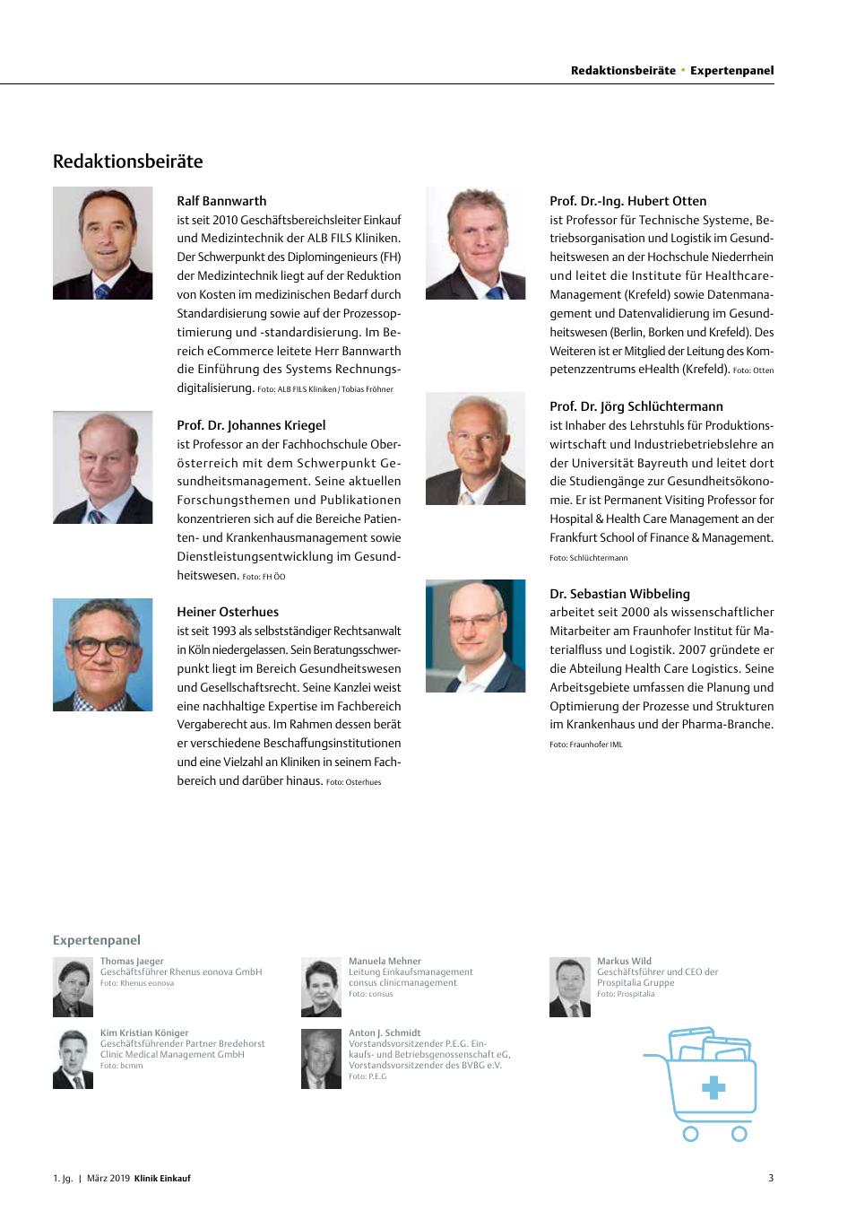 Vorschauseite 1: Redaktionsbeirat und Expertenpanel