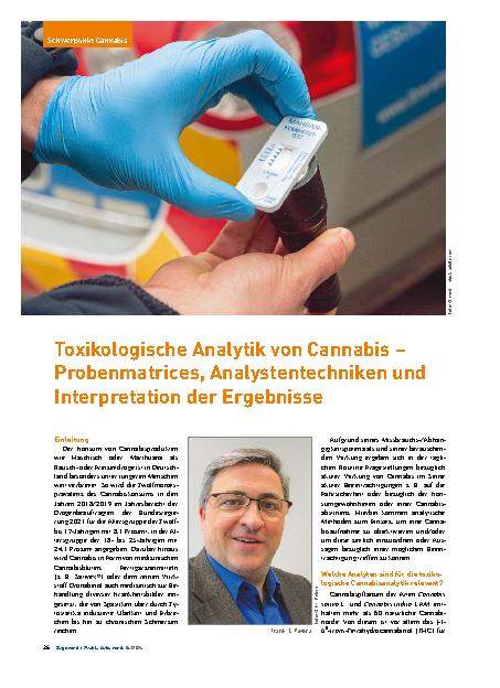 Vorschauseite 1: Toxikologische Analytik von Cannabis – Probenmatrices, Analystentechniken und Interpretation der Ergebnisse
