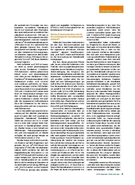 Vorschauseite 2: Toxikologische Analytik von Cannabis – Probenmatrices, Analystentechniken und Interpretation der Ergebnisse