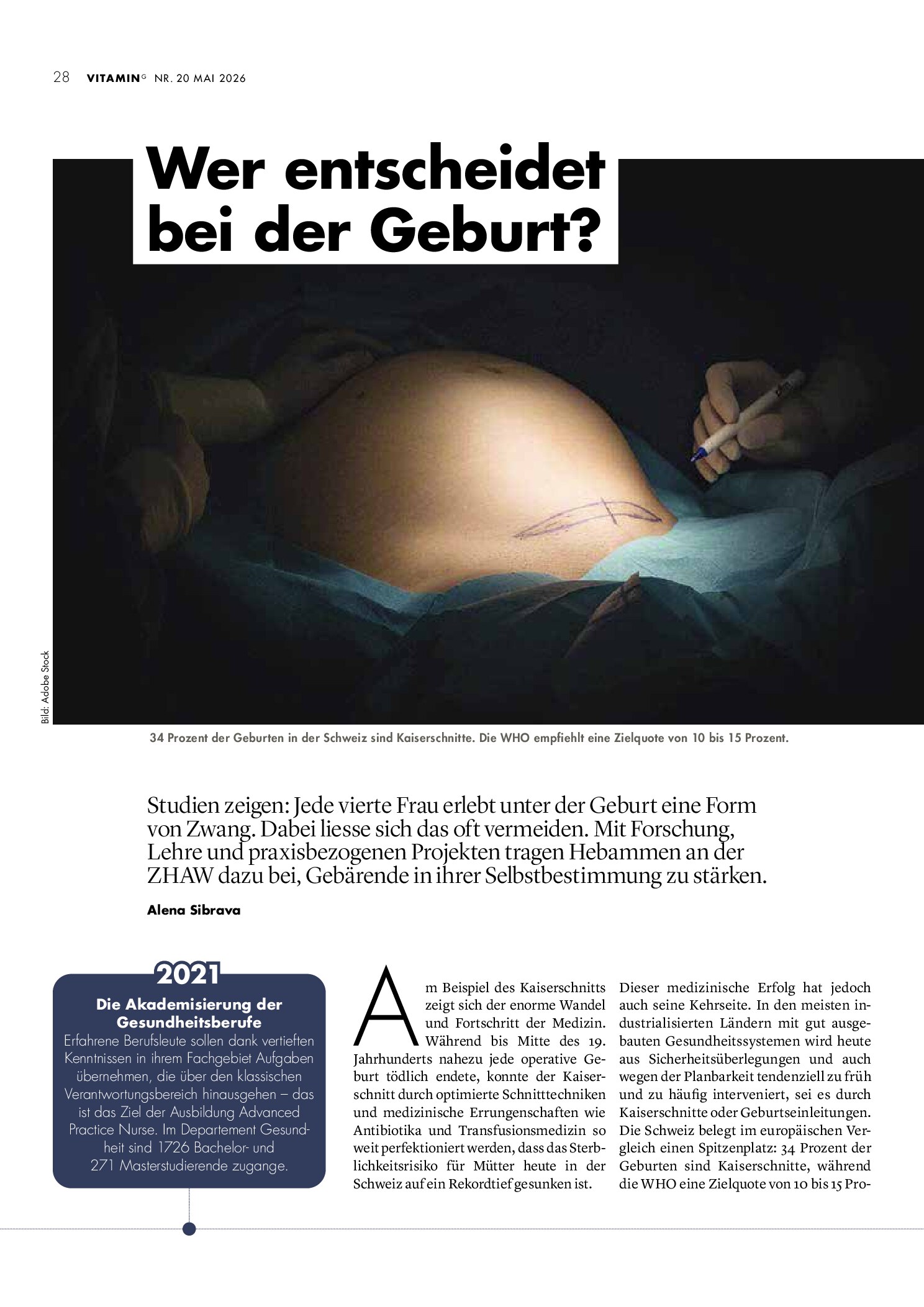 Vorschauseite 1: Wer entscheidet bei der Geburt?