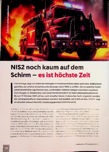 Vorschauseite 1: NIS2 noch kaum auf dem Schirm - es ist höchste Zeit.