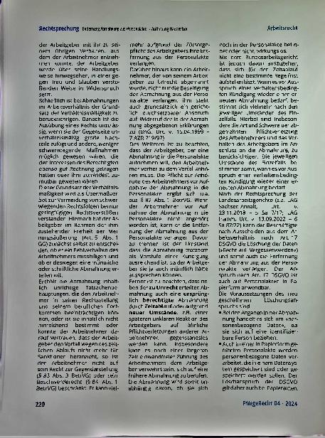 Vorschauseite 6: Entfernung Abmahnung aus Personalakte - Aufhebung Hausverbot
