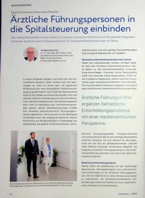Vorschauseite 1: Ärztliche Führungspersonen in die Spitalsteuerung einbinden