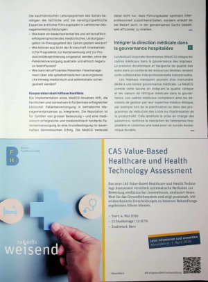 Vorschauseite 2: Ärztliche Führungspersonen in die Spitalsteuerung einbinden