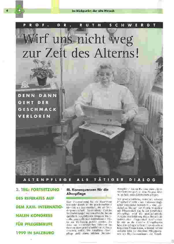 Vorschauseite 1: Wirf uns nicht weg zur Zeit des Alterns.Denn dann geht der Geschmack verloren