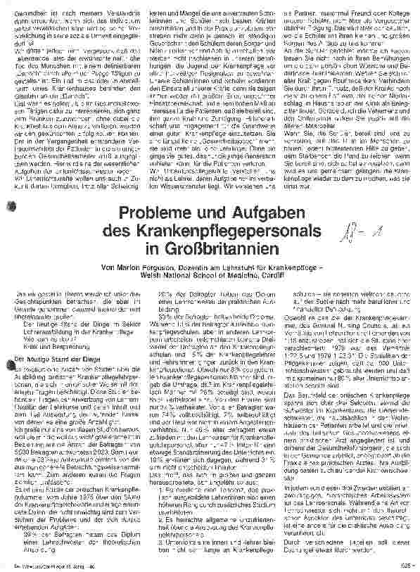 Vorschauseite 1: Probleme und Aufgaben des Krankenpflegepersonals in Großbritannien