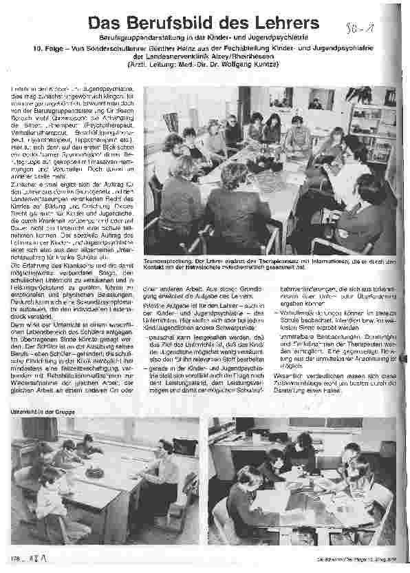 Vorschauseite 1: Das Berufsbild des Lehrer - Berufsgruppendarstellung in der Kinderund Jugendpsychiatrie - 10. Folge