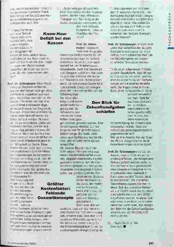 Vorschauseite 2: Verschlafen wir die Zukunft? Über den Kosten des Gesundheitswesens wird der wirtschaftliche Nutzen vergessen