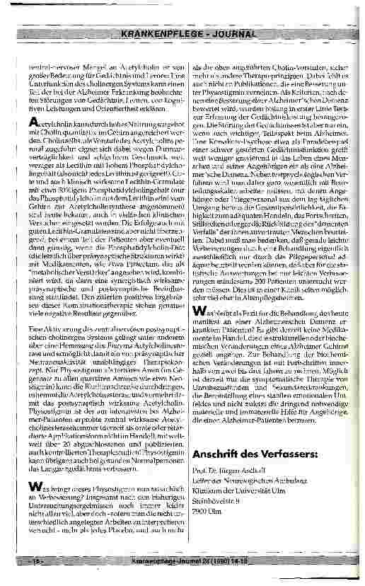Vorschauseite 4: Ursachen, Klinik und Therapie des M. Alzheimer