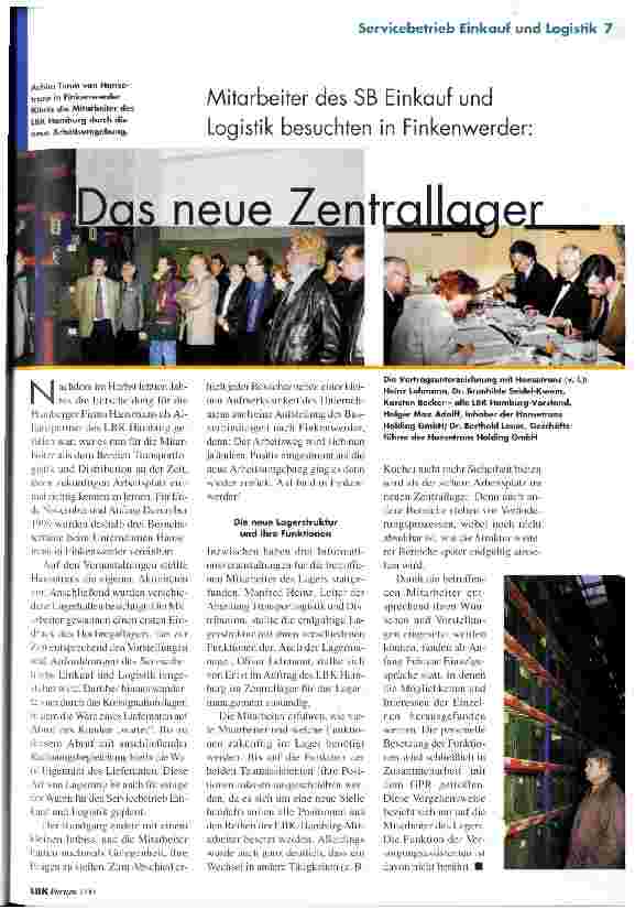 Vorschauseite 1: Das neue Zentrallager