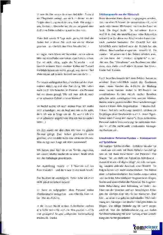 Vorschauseite 2: Unzufriedene Spitalpatienten: was können wir tun?